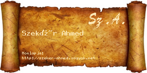 Szekér Ahmed névjegykártya